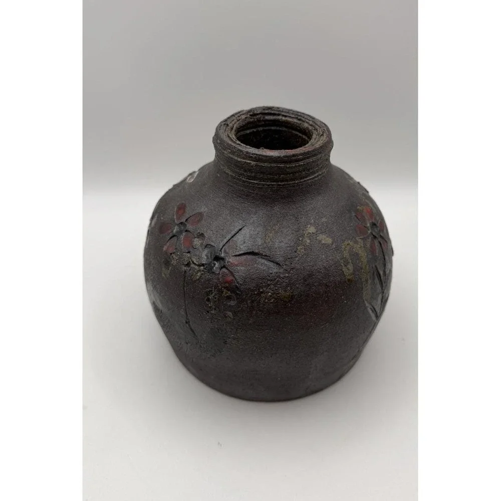 Turkey Mt Pottery Armuchee GA Studio‎ Art Pottery Lamp Base Vase Dragonfly